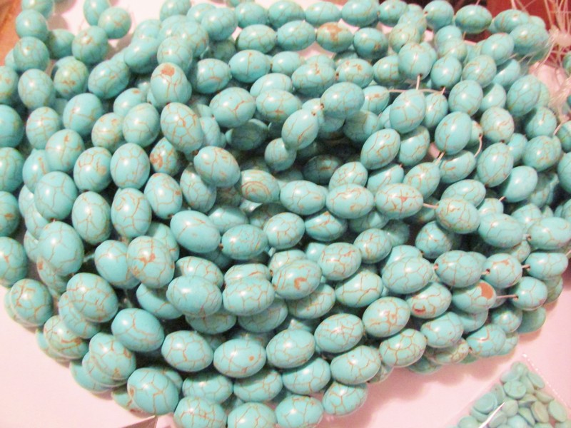 (image for) Turquoise barrel beads ##GG1266